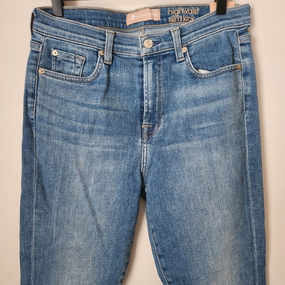 NWT 7 For All Mankind | Vintage Luxe High Waist Slim Kick Studded Jeans - Sz 30 - Picture 4 of 16